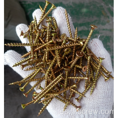 Tornillo de muebles de aglomerado chapado en amarillo